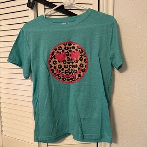5/$20 SHEIN Teal Leopard Heart Eyes Tee